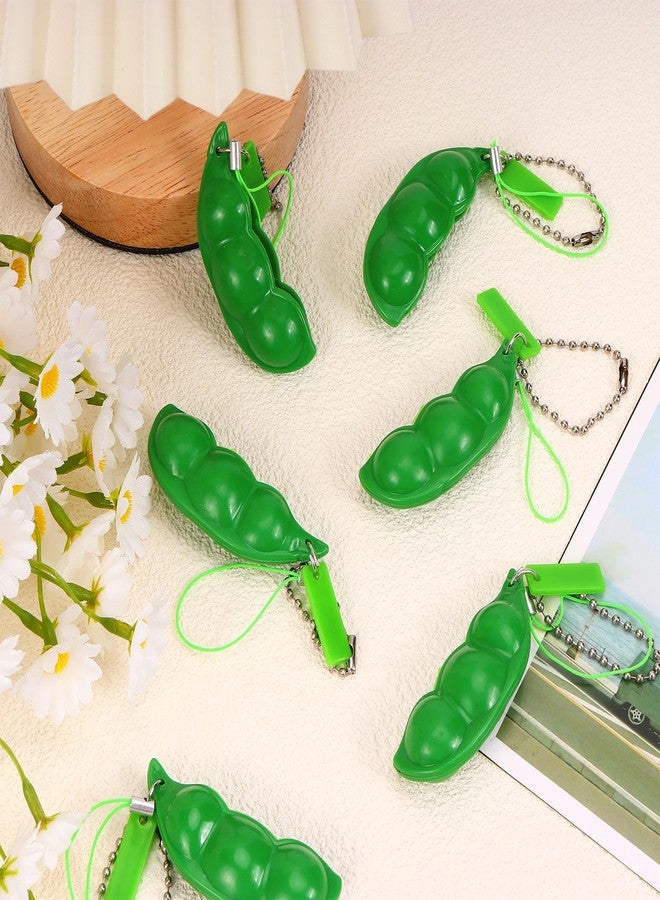 VICROIC 12 PCS Green Squeeze Bean Keychain, Edamame Pea Keychain Fidget Toys, Soybeans Fidget Toys Gifts for Kids Adults Stress Relief, Keyring, Decoration, Party Favors Supplies - Image 4